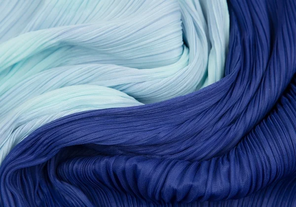 プリーツプリーズPLEATS PLEASE ドットエンボスレイヤードノースリーブワンピース 水色青2 K-119024_012