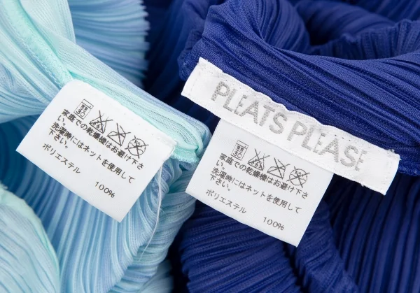 プリーツプリーズPLEATS PLEASE ドットエンボスレイヤードノースリーブワンピース 水色青2 K-119024_014