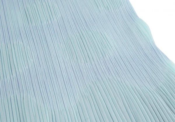 プリーツプリーズPLEATS PLEASE ドットエンボスレイヤードノースリーブワンピース 水色青2 K-119024_007