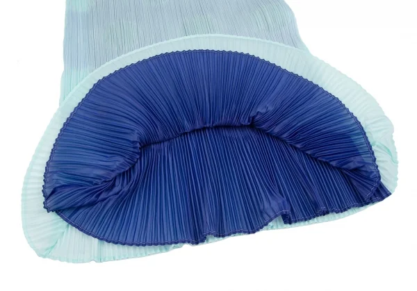 プリーツプリーズPLEATS PLEASE ドットエンボスレイヤードノースリーブワンピース 水色青2 K-119024_008