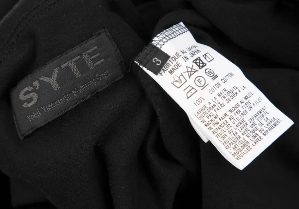 サイトs'yte レースアップビッグTシャツ 黒3 K-119066_014