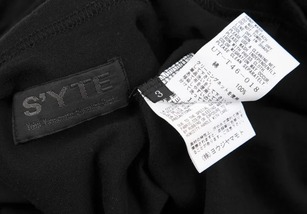 サイトs'yte レースアップビッグTシャツ 黒3 K-119066_015