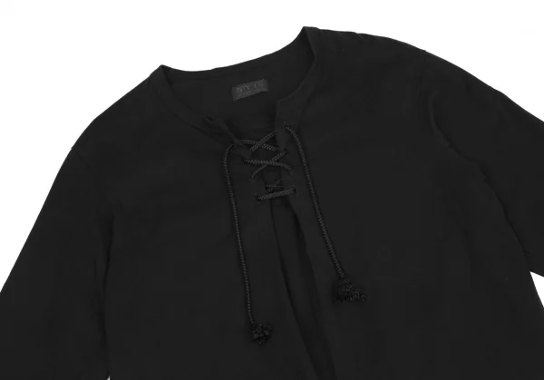 サイトs'yte レースアップビッグTシャツ 黒3 K-119066_002