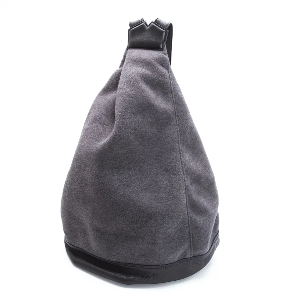 Yohji yamamoto discord Leather Switch BackPack Grey,Black  K-119081_001