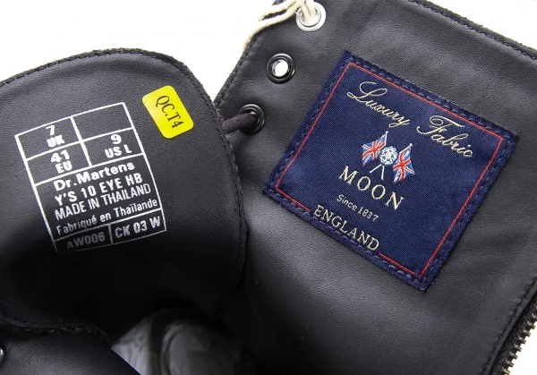 新品!ワイズ×ドクターマーチンY's× Dr Martens ヘリンボーン切替10ホールブーツ UK7 黒グレー茶UK7(26位) K-119085_010