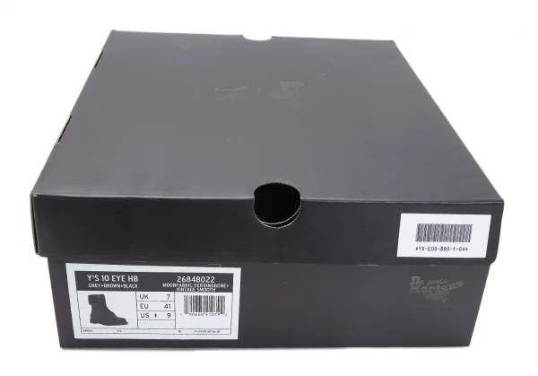 新品!ワイズ×ドクターマーチンY's× Dr Martens ヘリンボーン切替10ホールブーツ UK7 黒グレー茶UK7(26位) K-119085_012