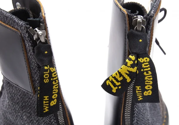 新品!ワイズ×ドクターマーチンY's× Dr Martens ヘリンボーン切替10ホールブーツ UK7 黒グレー茶UK7(26位) K-119085_005