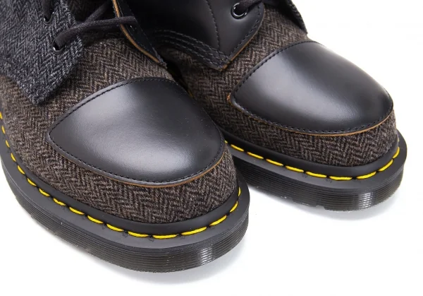 新品!ワイズ×ドクターマーチンY's× Dr Martens ヘリンボーン切替10ホールブーツ UK7 黒グレー茶UK7(26位) K-119085_008
