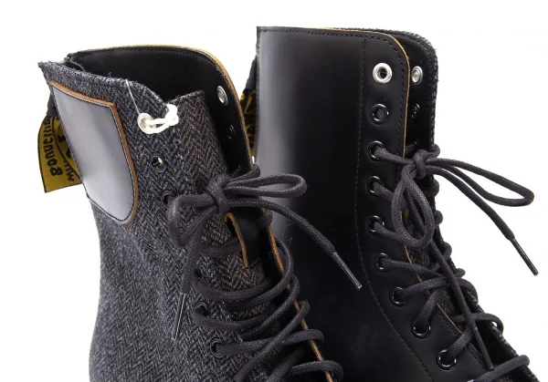 新品!ワイズ×ドクターマーチンY's× Dr Martens ヘリンボーン切替10ホールブーツ UK7 黒グレー茶UK7(26位) K-119085_009