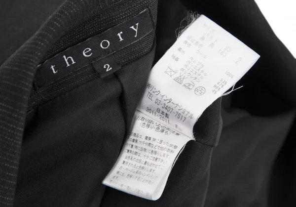 セオリーTheory ピンストライプウールジャケット 黒2 K-119087_017