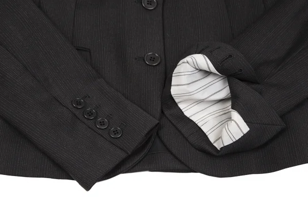 セオリーTheory ピンストライプウールジャケット 黒2 K-119087_005