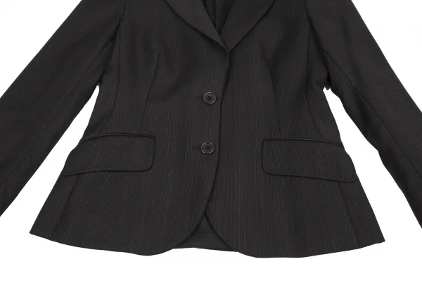 セオリーTheory ピンストライプウールジャケット 黒2 K-119087_006
