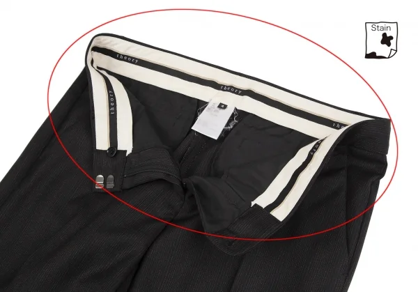 セオリーTheory ピンストライプウールフレアパンツ 黒4 K-119088_004