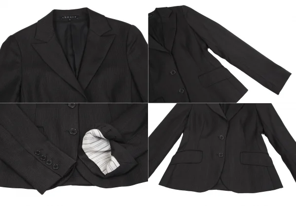 セオリーTheory ピンストライプウールセットアップスーツ 黒2・4 K-119089_004