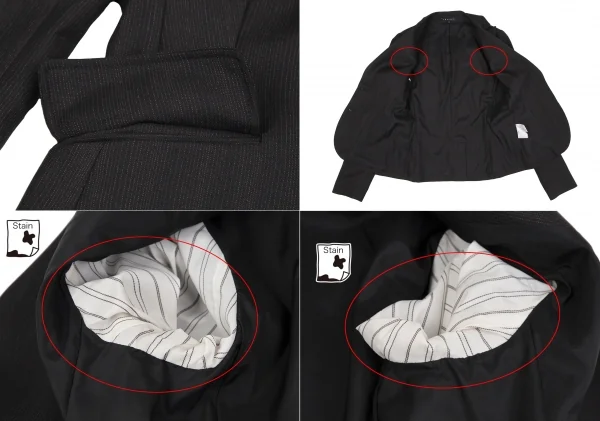 セオリーTheory ピンストライプウールセットアップスーツ 黒2・4 K-119089_006