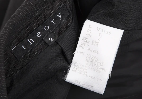 セオリーTheory ピンストライプウールセットアップスーツ 黒2・4 K-119089_009