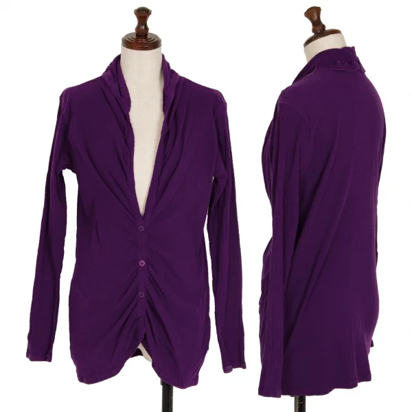 ISSEY MIYAKE me Wrinkle Cotton Cardigan Purple Free K-119092_001