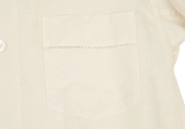 イッセイミヤケISSEY MIYAKE透かしデザイン製品染めリネンシャツ ベージュM K-119096_006