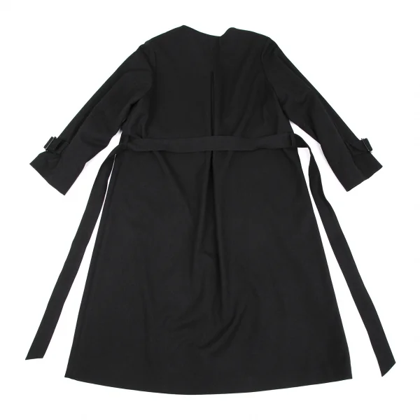 シップスSHIPS ノーカラーポリコート 黒36 K-119105_012