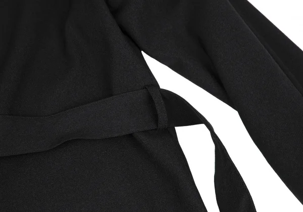 シップスSHIPS ノーカラーポリコート 黒36 K-119105_013