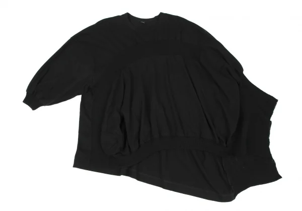 Y's Knit Switching Asymmetry Poncho Top K-119110_002