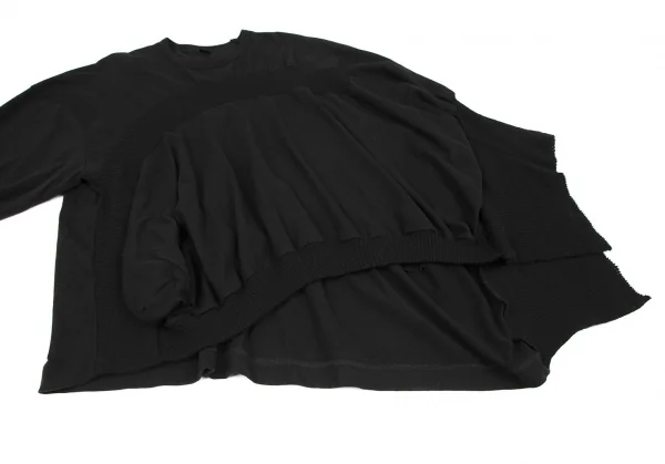 Y's Knit Switching Asymmetry Poncho Top K-119110_007