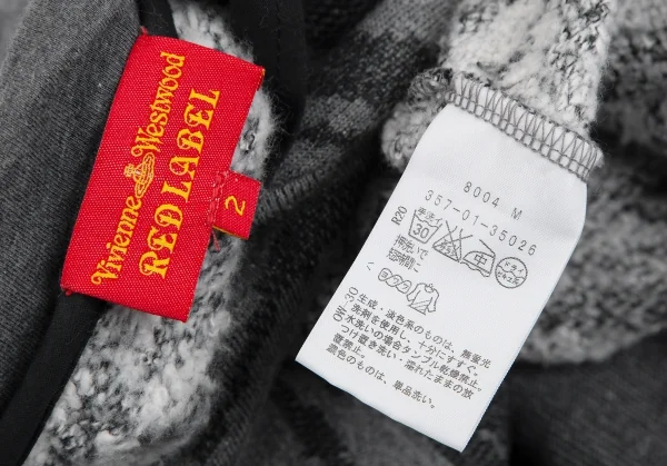 ヴィヴィアンウエストウッド レッドレーベルVivienne Westwood Red Label レオパードジャガードニットフードワンピース グレー2 K-119113_015