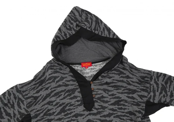 ヴィヴィアンウエストウッド レッドレーベルVivienne Westwood Red Label レオパードジャガードニットフードワンピース グレー2 K-119113_003