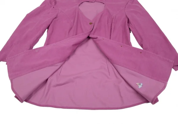 ヴィヴィアンウエストウッド レッドレーベルVivienne Westwood Red Label コーデュロイ七分袖ハートカッティングシャツ ピンク38 K-119117_012