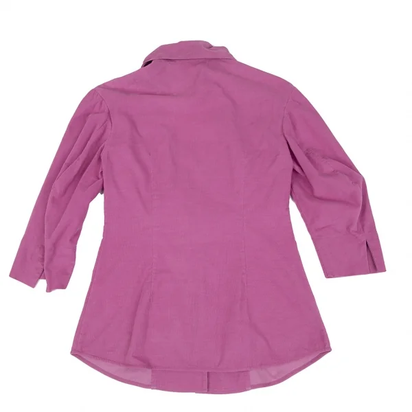 ヴィヴィアンウエストウッド レッドレーベルVivienne Westwood Red Label コーデュロイ七分袖ハートカッティングシャツ ピンク38 K-119117_013