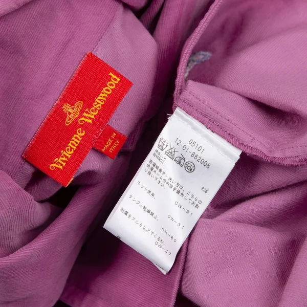 ヴィヴィアンウエストウッド レッドレーベルVivienne Westwood Red Label コーデュロイ七分袖ハートカッティングシャツ ピンク38 K-119117_015