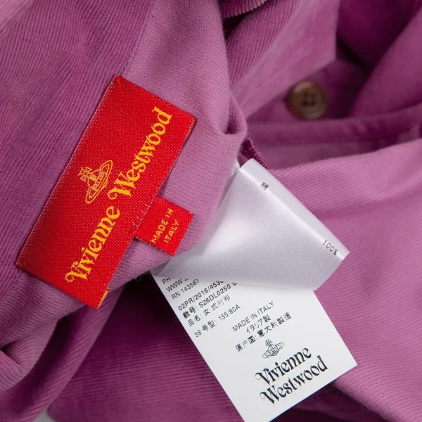 ヴィヴィアンウエストウッド レッドレーベルVivienne Westwood Red Label コーデュロイ七分袖ハートカッティングシャツ ピンク38 K-119117_017