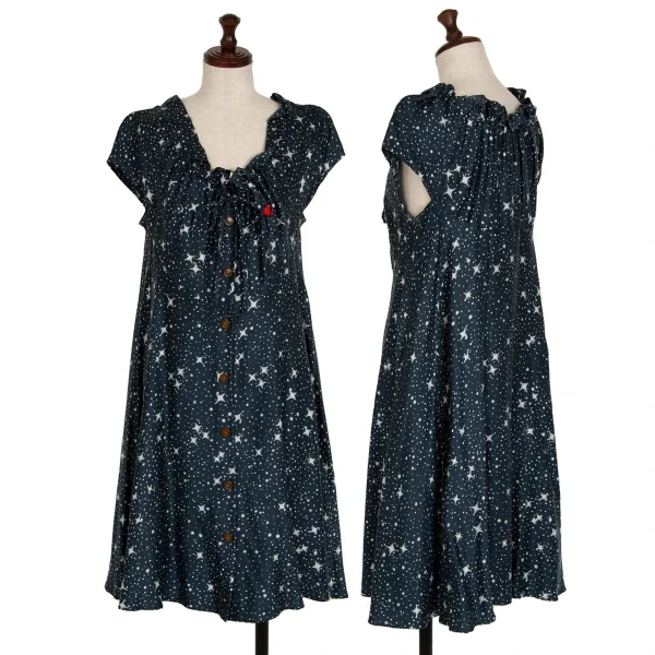 ヴィヴィアンウエストウッド レッドレーベルVivienne Westwood Red Label ミルキーウェイプリントワンピース 紺1 K-119119_001
