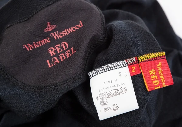 ヴィヴィアンウエストウッド レッドレーベルVivienne Westwood Red Label ハートジャガードギャザースリーブチュニック 紺黒2 K-119120_014