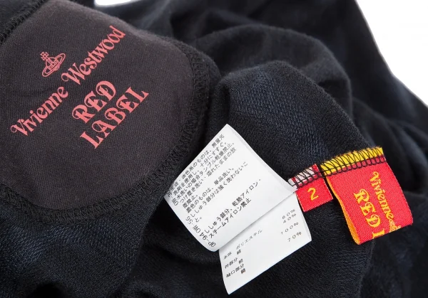 ヴィヴィアンウエストウッド レッドレーベルVivienne Westwood Red Label ハートジャガードギャザースリーブチュニック 紺黒2 K-119120_015