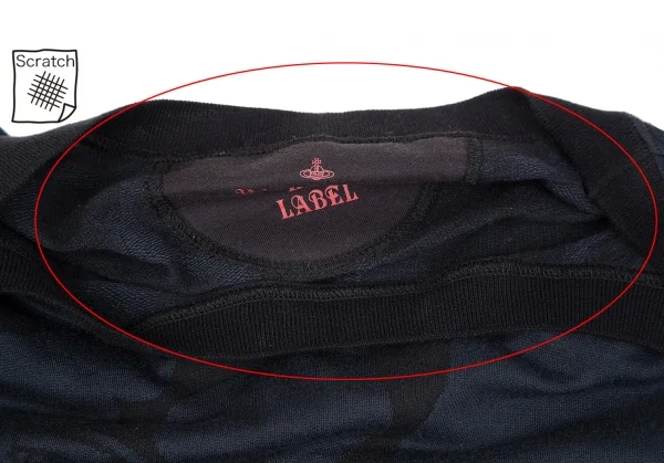 ヴィヴィアンウエストウッド レッドレーベルVivienne Westwood Red Label ハートジャガードギャザースリーブチュニック 紺黒2 K-119120_005