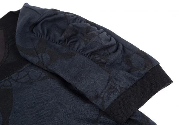 ヴィヴィアンウエストウッド レッドレーベルVivienne Westwood Red Label ハートジャガードギャザースリーブチュニック 紺黒2 K-119120_006