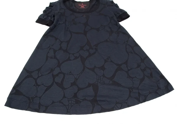 ヴィヴィアンウエストウッド レッドレーベルVivienne Westwood Red Label ハートジャガードギャザースリーブチュニック 紺黒2 K-119120_009