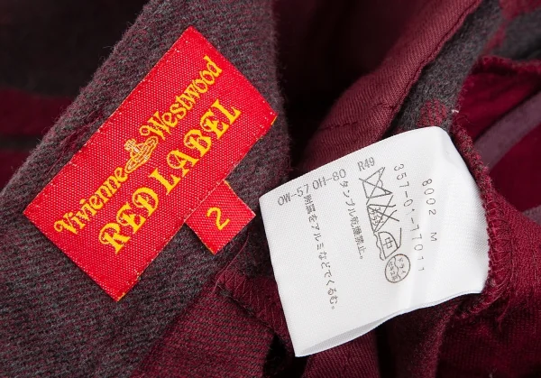 ヴィヴィアンウエストウッド レッドレーベルVivienne Westwood Red Label 鍵柄アンゴラ混ウールコットンショートパンツ グレー赤2 K-119125_011