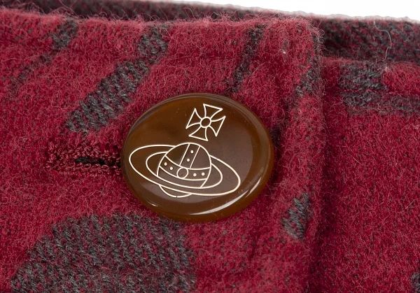 ヴィヴィアンウエストウッド レッドレーベルVivienne Westwood Red Label 鍵柄アンゴラ混ウールコットンショートパンツ グレー赤2 K-119125_002