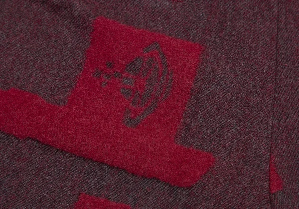 ヴィヴィアンウエストウッド レッドレーベルVivienne Westwood Red Label 鍵柄アンゴラ混ウールコットンショートパンツ グレー赤2 K-119125_009