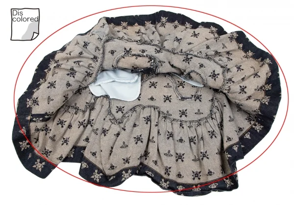 ヴィヴィアンウエストウッド レッドレーベルVivienne Westwood Red Label ジャガードフリルデニムスカート インディゴ1 K-119126_010