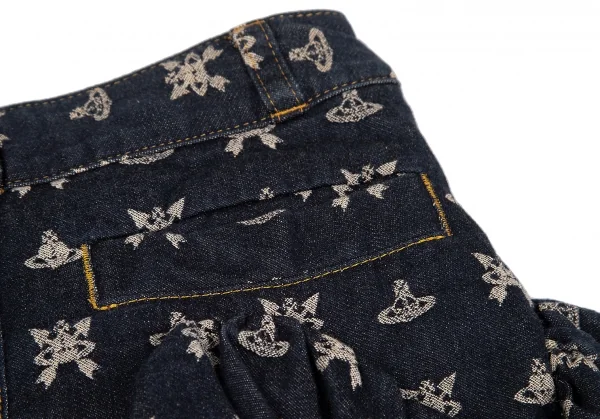 ヴィヴィアンウエストウッド レッドレーベルVivienne Westwood Red Label ジャガードフリルデニムスカート インディゴ1 K-119126_012