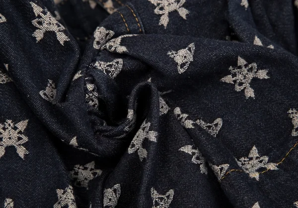 ヴィヴィアンウエストウッド レッドレーベルVivienne Westwood Red Label ジャガードフリルデニムスカート インディゴ1 K-119126_014