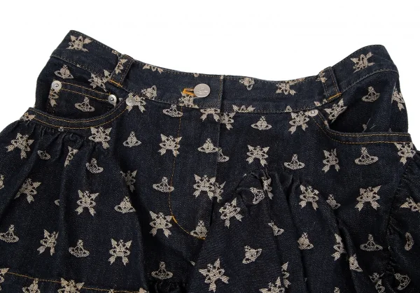 ヴィヴィアンウエストウッド レッドレーベルVivienne Westwood Red Label ジャガードフリルデニムスカート インディゴ1 K-119126_002