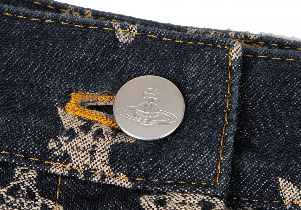 ヴィヴィアンウエストウッド レッドレーベルVivienne Westwood Red Label ジャガードフリルデニムスカート インディゴ1 K-119126_003