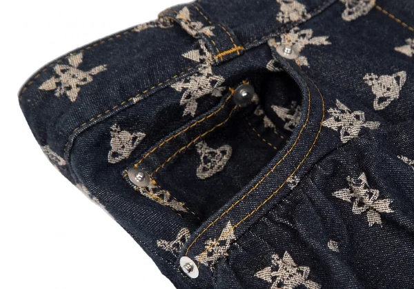 ヴィヴィアンウエストウッド レッドレーベルVivienne Westwood Red Label ジャガードフリルデニムスカート インディゴ1 K-119126_006