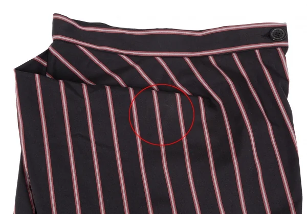 ヴィヴィアンウエストウッド アングロマニアVivienne Westwood ANGLOMANIA タック変形ストライプスカート 黒38 K-119129_003