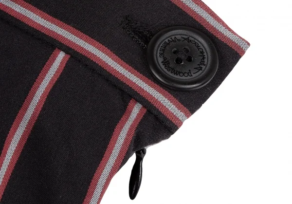 ヴィヴィアンウエストウッド アングロマニアVivienne Westwood ANGLOMANIA タック変形ストライプスカート 黒38 K-119129_005