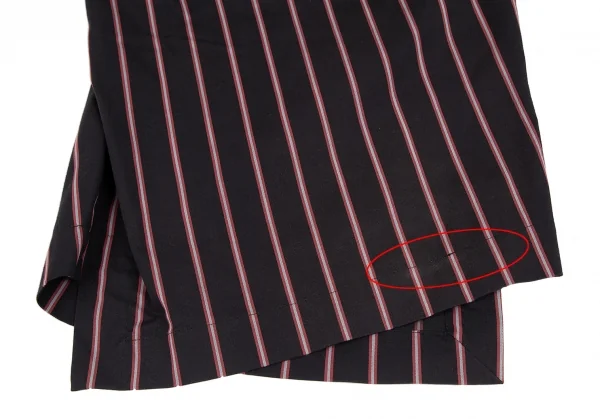 ヴィヴィアンウエストウッド アングロマニアVivienne Westwood ANGLOMANIA タック変形ストライプスカート 黒38 K-119129_007